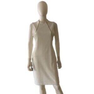 Calvin Klein White Sleeveless Sheath Dress 10
